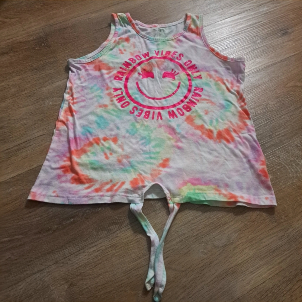 The Children's Place 'Rainbow Vibes Only' Tie-Dye Girl's Sleeveless Tank Top XL